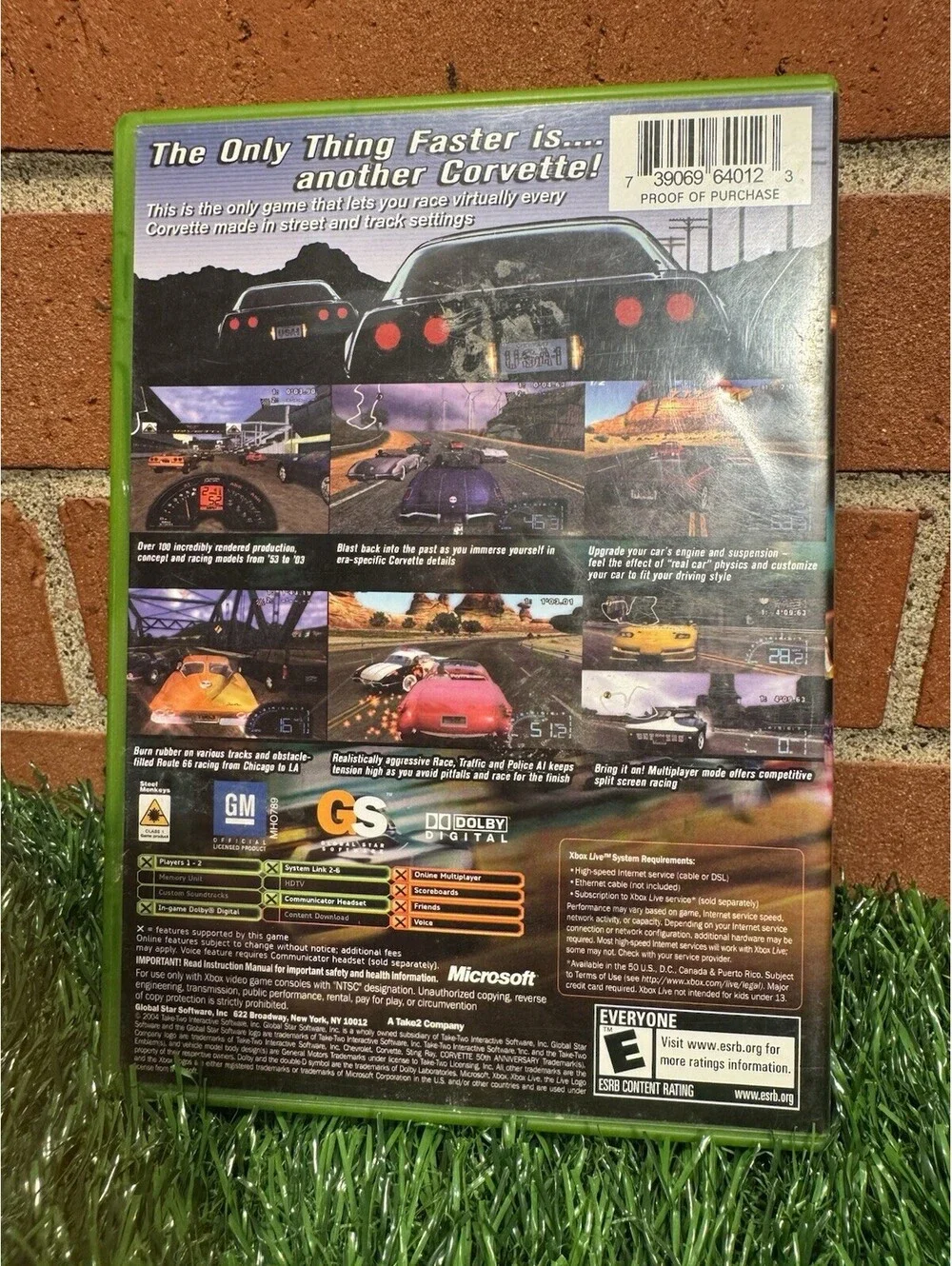 2004 Xbox Corvette Racing Game With Case And Manual